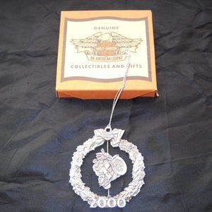 Vintage Harley Davidson 2000 Pewter Holiday Ornament "Cruisin Santa" MIB